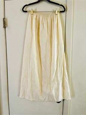 VTG 1950s Prairie Scalloped Edge Peasant Edwardian Petticoat Maxi Half Slip L